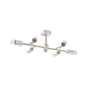 Mennyezeti lámpa, AGLET PL6, KL100030, 6xE27, arany, fehér