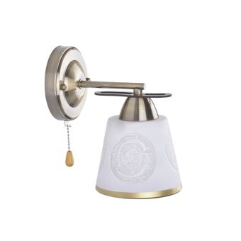 Fali lámpa, ALBA AP1, LY-3184, 1xE27, fehér, antikolt bronz, barna