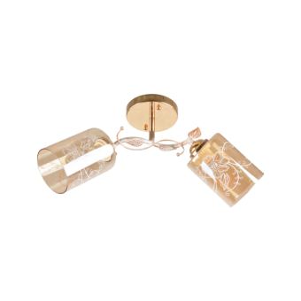 Csillár, ALKA 2, LY-3359, 2xE27, borostyánszín, arany