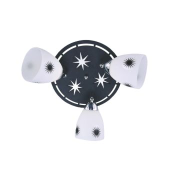 Mennyezeti lámpa, ALLIUM 3, LY-3036, 3xE27, opálfehér, fekete