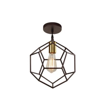 Mennyezeti lámpa, ATOM PL1, KL6335, 1xE27, fekete, arany