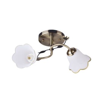 Csillár, BELLIS 2, LY-3087, 2xE27, fehér, antikolt bronz