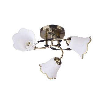 Csillár, BELLIS 3, LY-3088, 3xE27, fehér, antikolt bronz