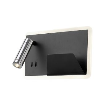 Fali lámpa, LED BOARD L, 141001, 3-7,8W, 3000K, fekete, króm