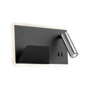 Fali lámpa, LED BOARD R, 141000, 3-7,8W, 3000K, fekete, króm