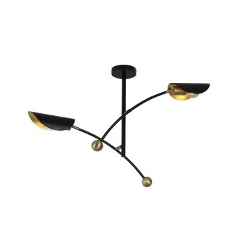 Csillár, BRISE 2, KL102001, 2xE27, fekete, arany