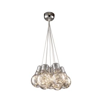 LED Függesztett csillár, BULBS SP7, 142008, 30W, 3800K, füstös árnyalat, króm