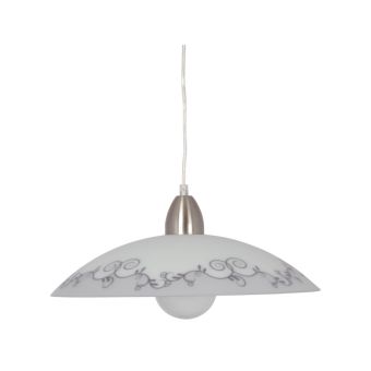 Függesztett csillár, CEZAR D400-S, KL8015, 1xE27, fehér, szürke