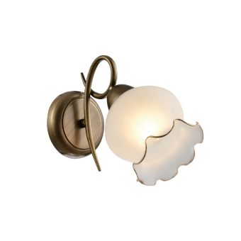 Fali lámpa, COLUMBINE AP1, KL101020, 1xE27, fehér, antikolt sárgaréz