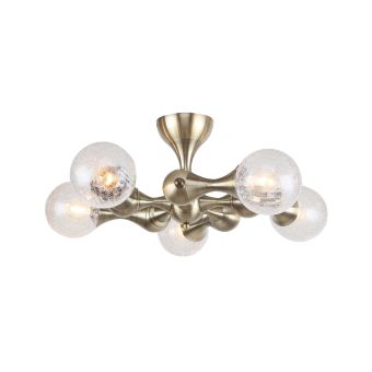 Csillár, CYCLONE 5, KL105000, 5xE14, antikolt sárgaréz