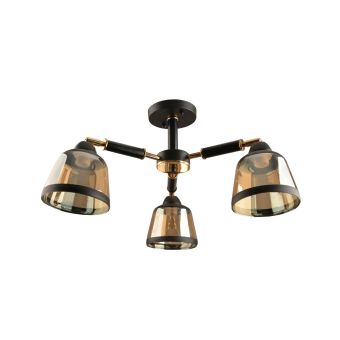 Csillár, DARKISH PL3, KL100037, 3xE27, borostyánszín, fekete