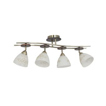 Mennyezeti lámpa, DELHI PL4, KL7194, 4xE27, fehér, bronz