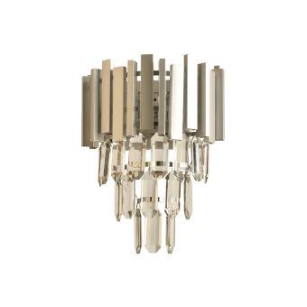 Fali lámpa, DISCRET AP2, KL101048, 2xE14, ezüst, átlátszó