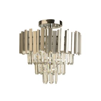 Csillár, DISCRET PL5, KL100049, 5xE14, ezüst, átlátszó