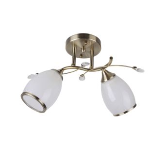 Csillár, DROP 2, LY-3049, 2xE27, fehér, antikolt bronz