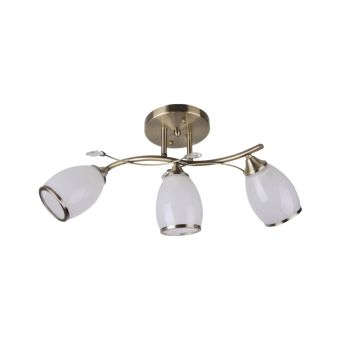 Csillár, DROP 3, LY-3050, 3xE27, fehér, antikolt bronz