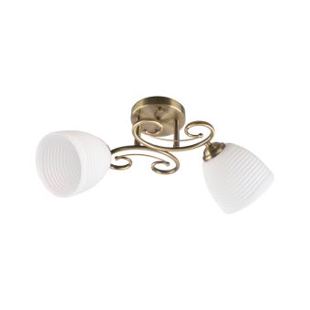 Csillár, FABI 2, LY-3373, 2xE27, fehér, antikolt bronz