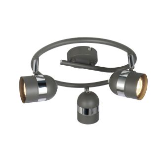 Spotlámpa, FICTION PL3, KL163001, 3xGU10, króm, szürke