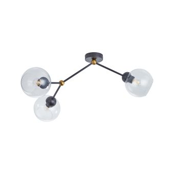 Csillár, FLAVOR 3, KL103018, 3xE27, átlátszó, fekete, réz