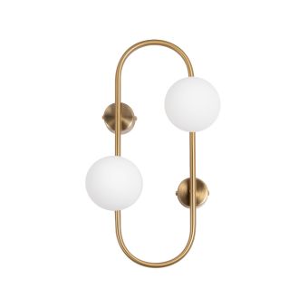 Fali lámpa, GALILEI AP2, 101023, 2xG9, fehér, sárgaréz