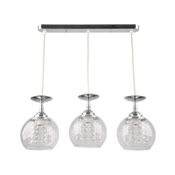 Függesztett csillár, GLASS SP3, LY-3317, 3xE27, átlátszó, króm
