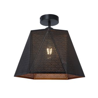 Mennyezeti lámpa, HEXA PL1, KL100047, 1xE27, fekete, arany