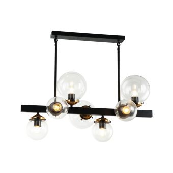 Függesztett csillár, HYPERION 7, 106003, 7xE27, fekete, átlátszó