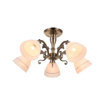 Csillár, ISRA 5, KL105002, 5xE27, fehér, antikolt bronz