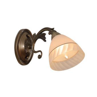 Fali lámpa, ISRA AP1, KL101016, 1xE27, fehér, antikolt bronz