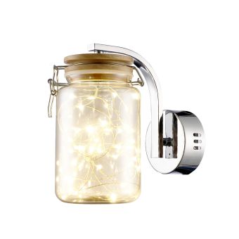 Fali lámpa, LED JAR AP1, 141008, 5W, 3000K, króm, borostyánszín