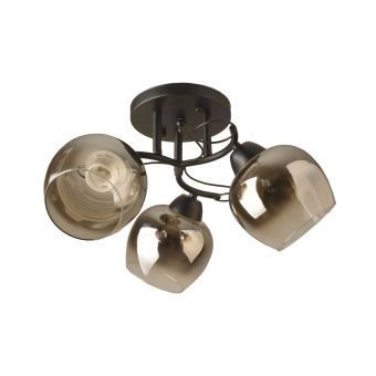 Csillár, KANO PL3, KL100041, 3xE27, füstös árnyalat, fekete