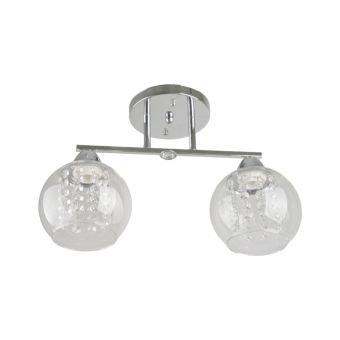 Csillár, KARA 2, LY-3323, 2xE27, átlátszó, króm