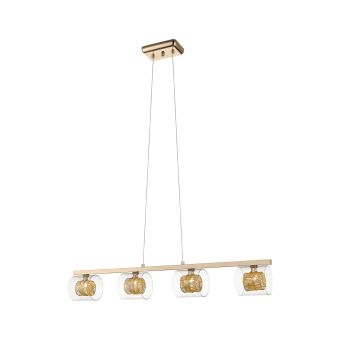 Függesztett csillár, KLASS SP4, 142015, 4xG9, arany, átlátszó