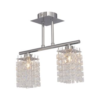 Csillár, KUBO PL2, KL7513, 2xG9, átlátszó, króm