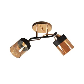 Csillár, LASER 2, LY-3482, 2xE27, borostyánszín, fekete