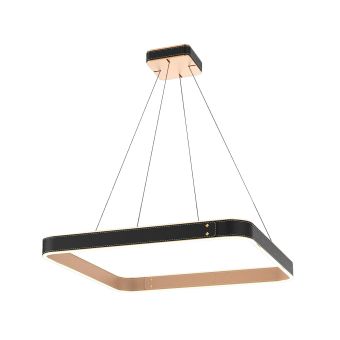 LED Függesztett csillár, LEATHER Q, 142028, 60W, 3000K, fekete, barna