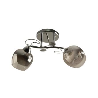 Csillár, LENO PL2, KL100039, 2xE27, füstös árnyalat, króm