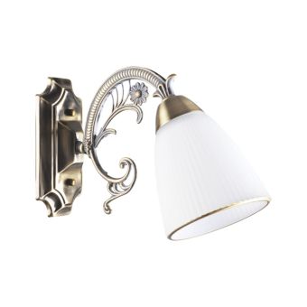 Fali lámpa, MANDY AP1, LY-3218, 1xE14, fehér, antikolt bronz