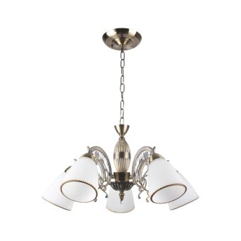 Csillár, MANDY SP5, LY-3243, 5xE14, fehér, antikolt bronz