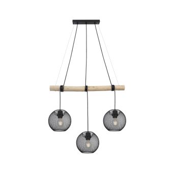 Függesztett csillár, MATROZ 3, KL103012, 3xE27, fekete, natúr