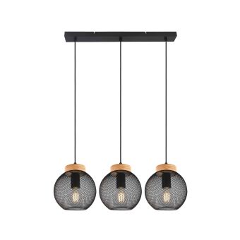 Függesztett csillár, MATROZ SP3, KL113012, 3xE27, fekete, natúr
