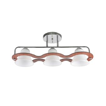 Csillár, MINA 3, LY-3362, 3xE27, opálfehér, króm, cseresznyeszín