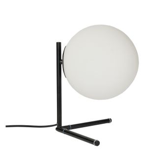 Asztali lámpa, MISTERY TL1 NEGRU, KL108041, 1xE27, opálfehér, fekete