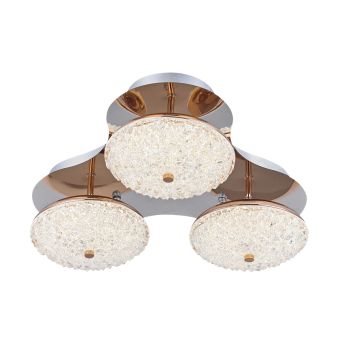 Mennyezeti lámpa, LED NEMESIS 3, KL6705, 45W, 4000K, rózsaszín arany, króm