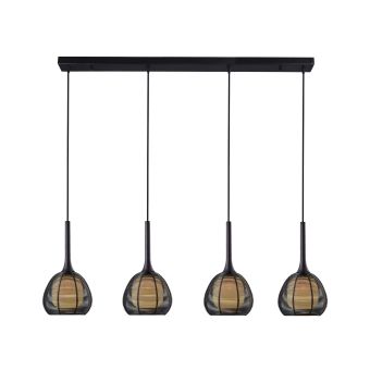 Függesztett csillár, NEST SP4 B, 114006, 4xE14, fekete, fehér