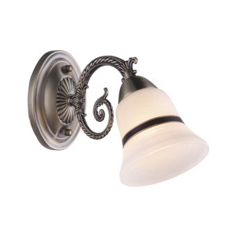 Fali lámpa, NIKY AP1, LY-3329, 1xE27, fehér, antikolt bronz