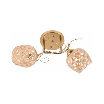 Csillár, ORO 2, LY-3470, 2xE27, borostyánszín, arany