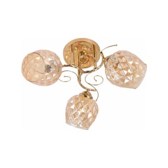 Csillár, ORO 3, LY-3471, 3xE27, borostyánszín, arany