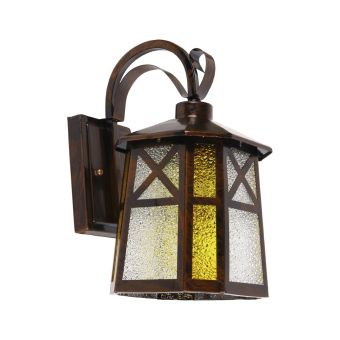 Fali lámpa, OXFORD 3, KL6676, 1xE27, sárga, barna