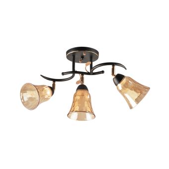 Csillár, PEACH 3, LY-3487, 3xE27, borostyánszín, fekete, arany